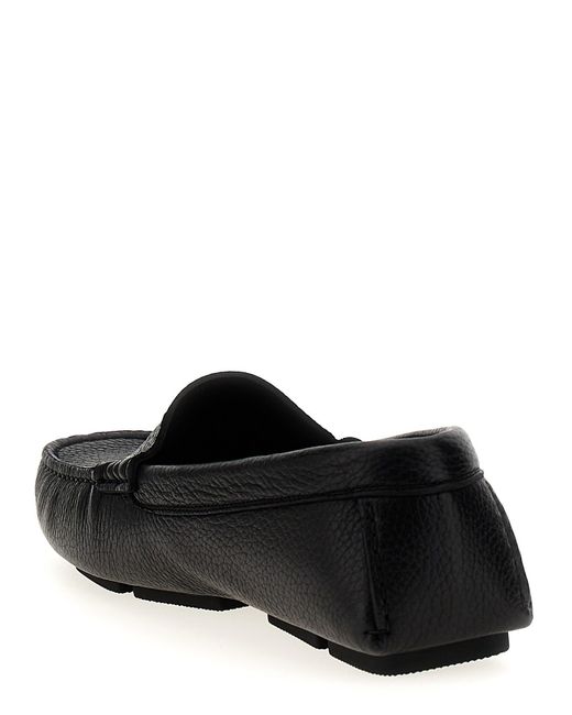 Dolce & Gabbana Black Logo Leather Loafers for men