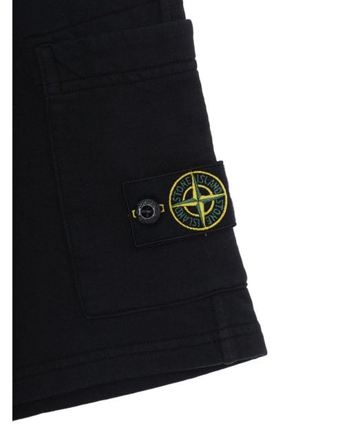 Stone Island Black Bermuda Shorts Cotton for men