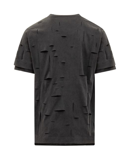 Givenchy Oversized T-shirt In Destroyed Cotton in Black for Men | Lyst