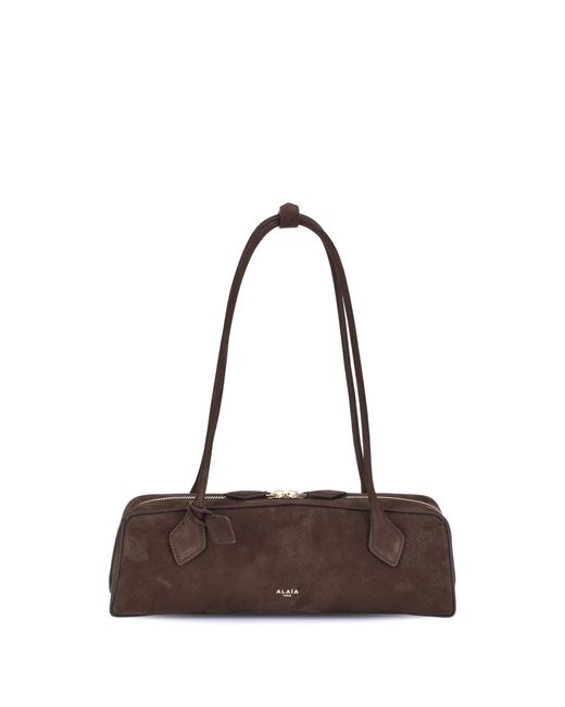 Alaïa Brown Shoulder Bag Le Teckel- Calf Leather