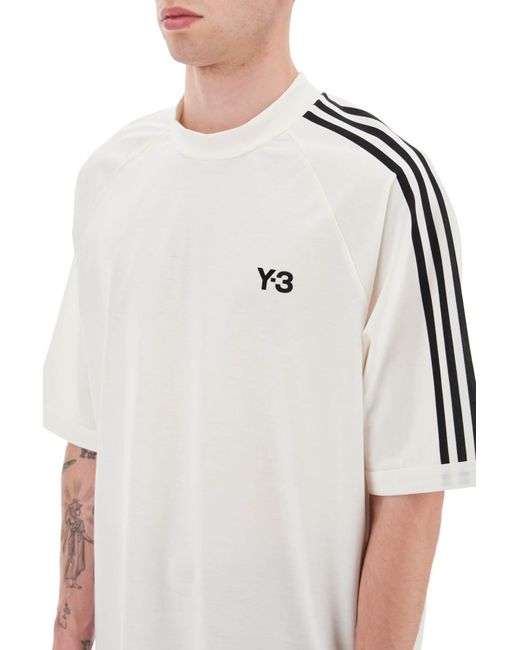 Y-3 White '3 Stripes' T Shirt for men