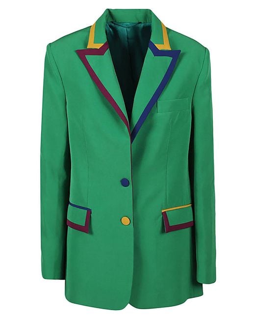ALESSANDRO ENRIQUEZ Green Single-breasted Jacket