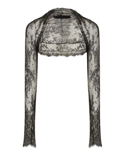 Marc Le Bihan Gray Laced See-Through Top