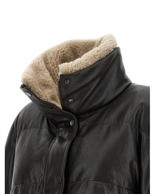Brunello Cucinelli Black Lamb Leather Jacket Clothing