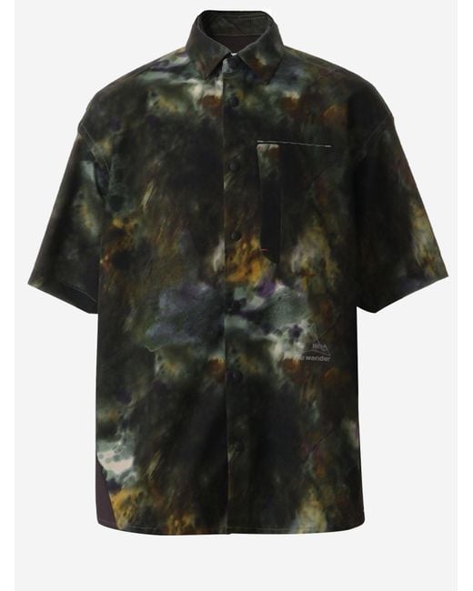 And Wander Black Shirt With Abstract Print, Nylon Polyester for men
