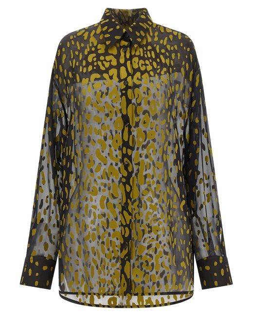 Ferragamo Green Georgette Devoré Shirt