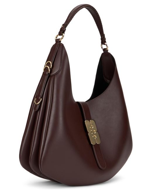 Ganni Brown Shoulder Bag Calfskin Tote