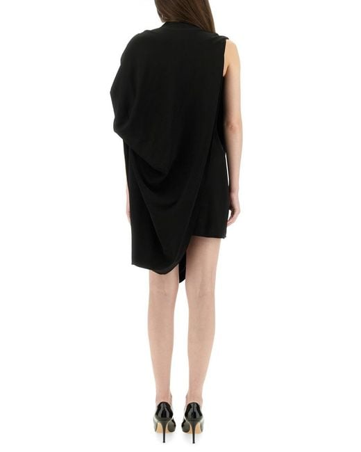 Jean Paul Gaultier Black Draped Dress With Piercings