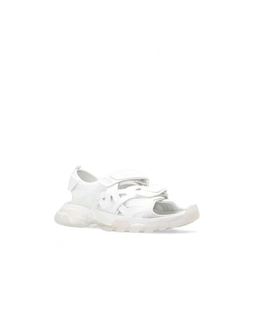 Balenciaga White Track Touch-Strap Sandals
