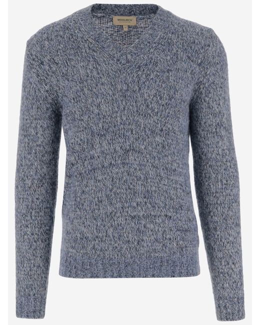 Woolrich Men's Blue V Neck Sweater