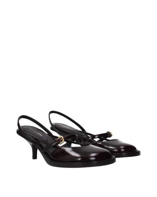 Dries Van Noten Black Leather Platform Sandals