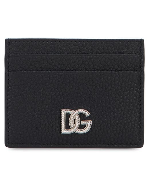 Dolce & Gabbana Black Card Holder Leather Wallets & Cardholders for men