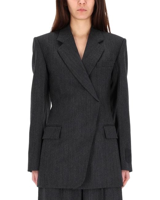 Alexander Wang Black Mini Blazer Dress Wool Sheep