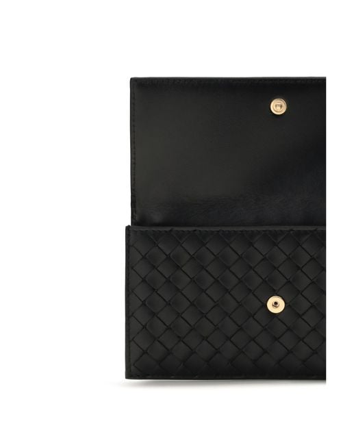 Bottega Veneta White Bifold Wallet Intrecciato- Lamb Leather & Purses