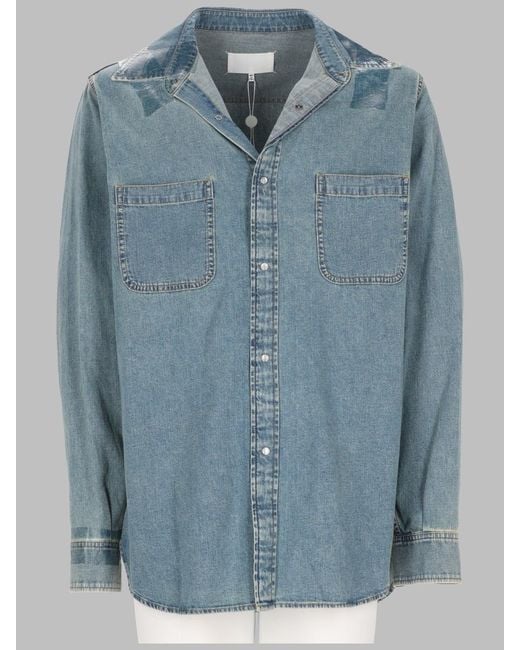 Maison Margiela Blue Shirt Taped Cotton for men