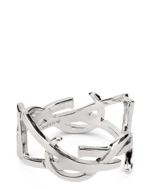 Saint Laurent White Scarf Ring Cassandre Brass Body Jewellery