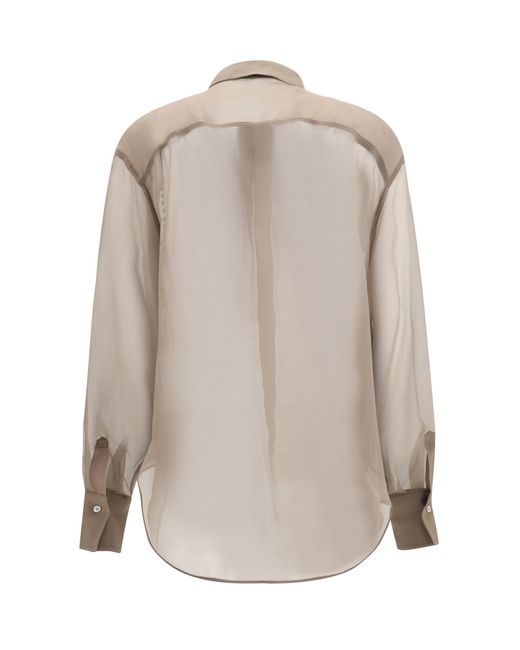 Brunello Cucinelli Multicolor Sheer Checked Shirt Silk
