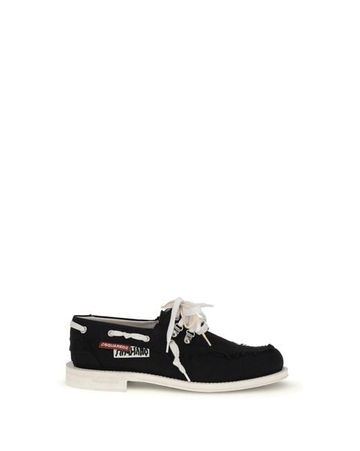 DSquared² White Boat Shoes for men
