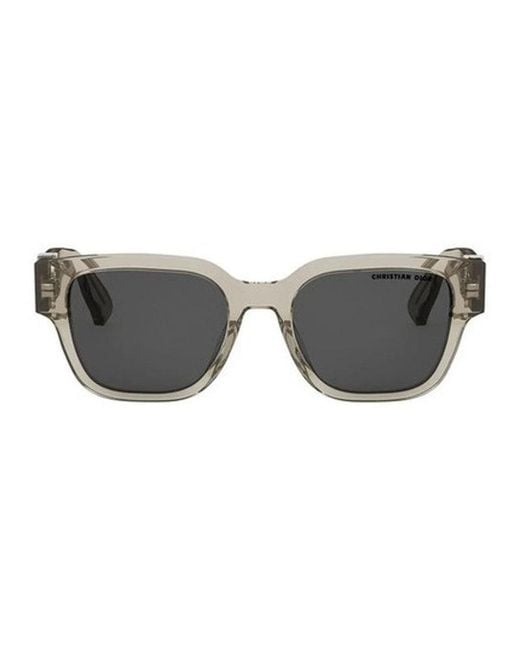 Dior Gray Sunglasses Square Full Rim, Crystal Khaki Frame And Lens Obliques1F78A0