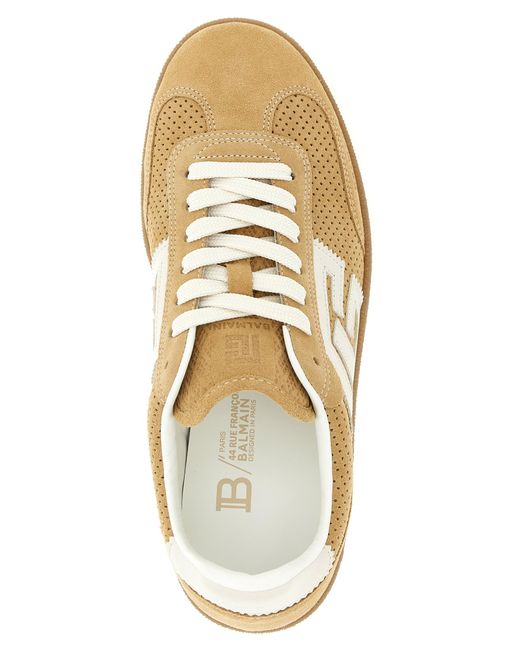 Balmain Metallic Suede Sneakers