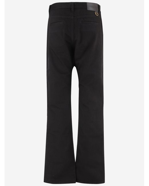 Chloé Black Cotton Trousers With Front Zip