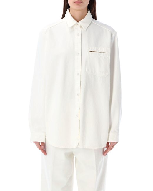 A.P.C. White Tina Denim Shirt