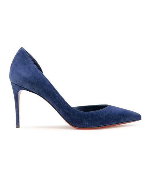 Christian Louboutin Blue Suede Iriza 85 Pumps
