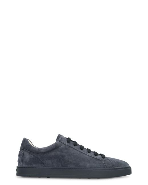 Tod's Blue Suede Sneakers Calf Trainers for men