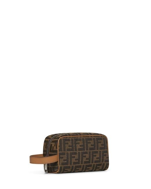 Fendi Brown Toiletry Bag Calf Leather Wallets & Cardholders for men