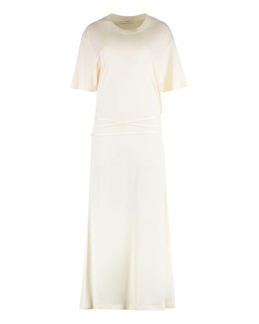 Lemaire Cotton Blend Dress in White | Lyst