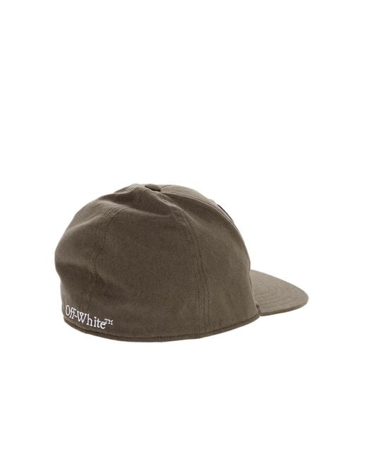 Off-White c/o Virgil Abloh Brown Boxy Logo Baseball Cap Accessories Beanies & Hats for men