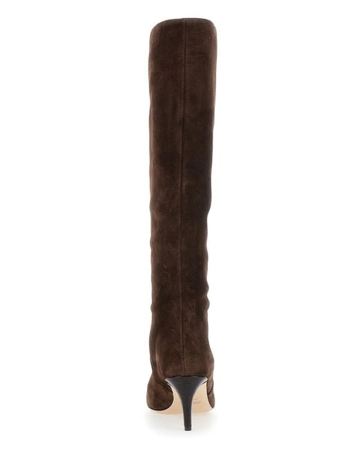 Paris Texas Brown Boots Pointed Toe Suede Calf Leather