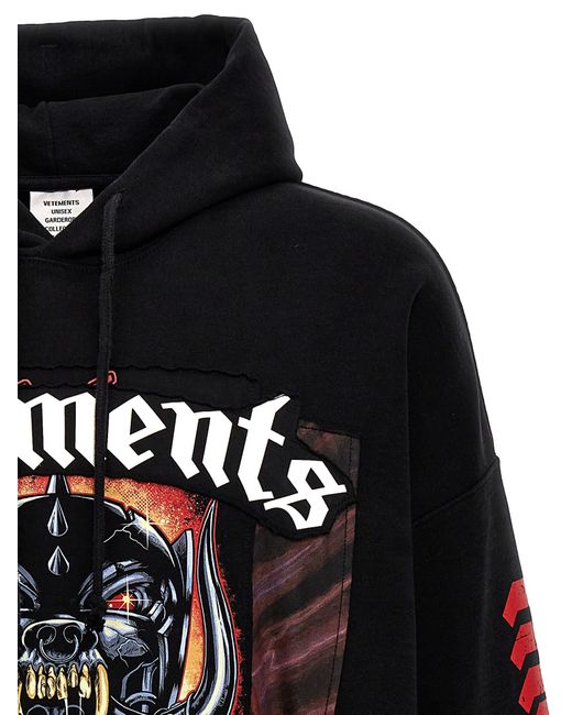Vetements Black Motorhead Sweatshirt for men