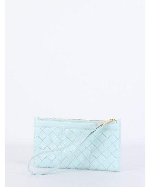Bottega Veneta Light Blue Leather Pochette | Lyst