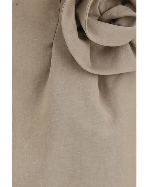 Magda Butrym Natural Linen Mini Skirt Linen; Polyamide