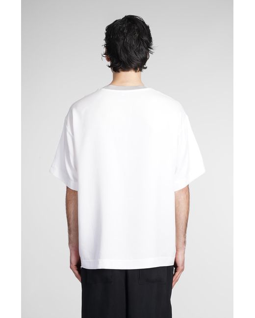 Giorgio Armani T-shirt In White Wool And Polyester for men