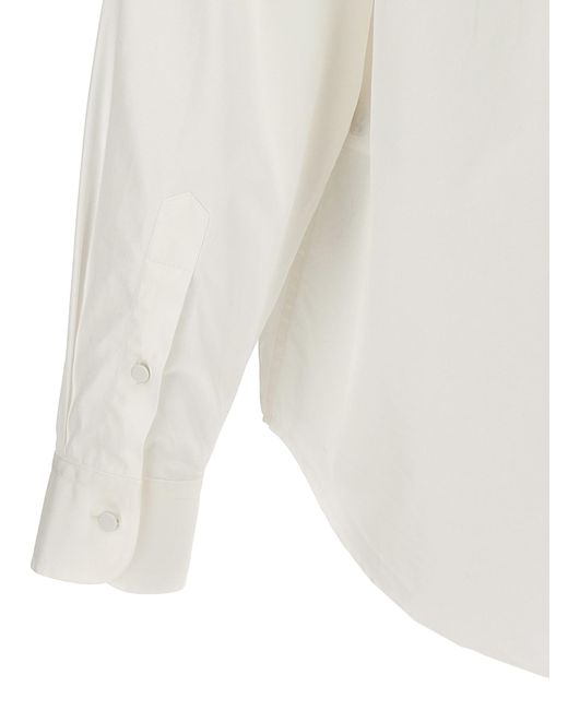 Gucci White Pleated Plastron Shirt for men