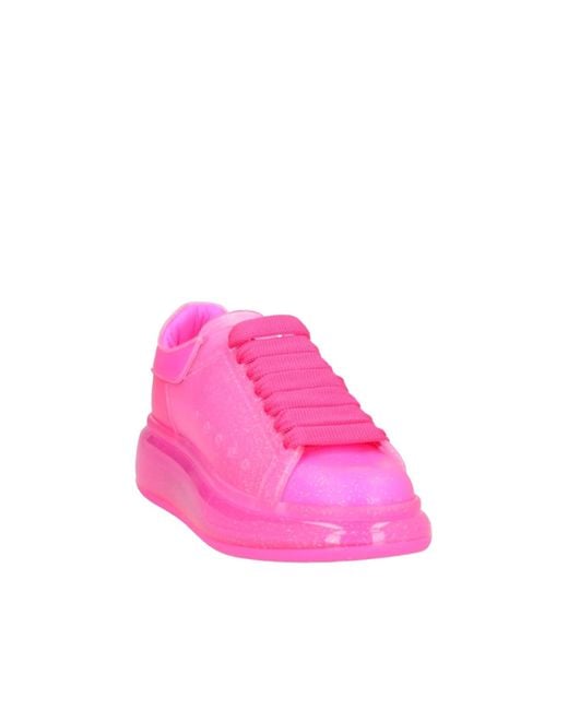 Alexander McQueen Pink Oversized Glitter Sneakers