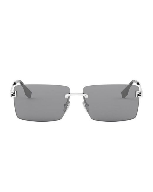Fendi Gray Sky Metallo Sunglasses for men