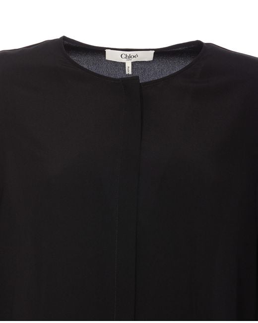 Chloé Black Silk Crepe De Chine Blouse