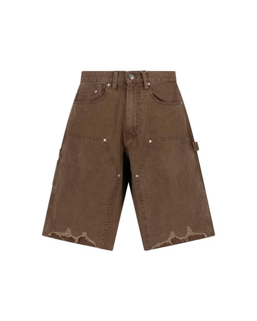 TONYWACK White Cargo Shorts for men