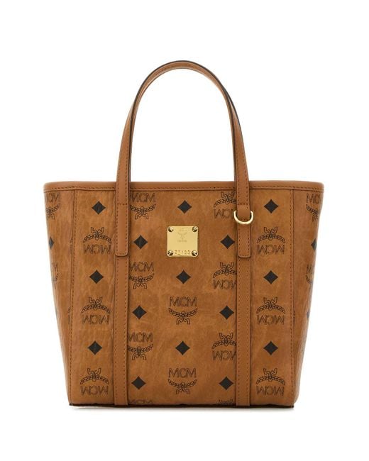 MCM Brown Printed Canvas Mini Tony Handbag