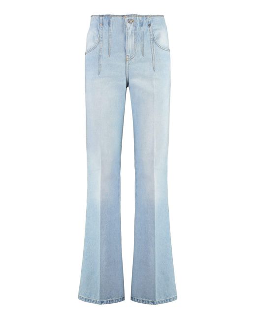 Victoria Beckham Blue High-Rise Flared Jeans