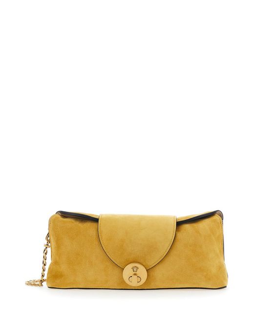 Versace Metallic Shoulder Bag Suede Lamb