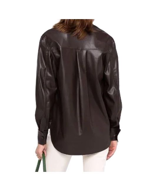Blanca Vita Black Faux Leather Shirt