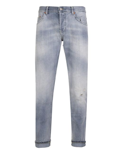 Dondup Blue Mius Slim Jeans In Selvedge Stretch Eco Denim for men
