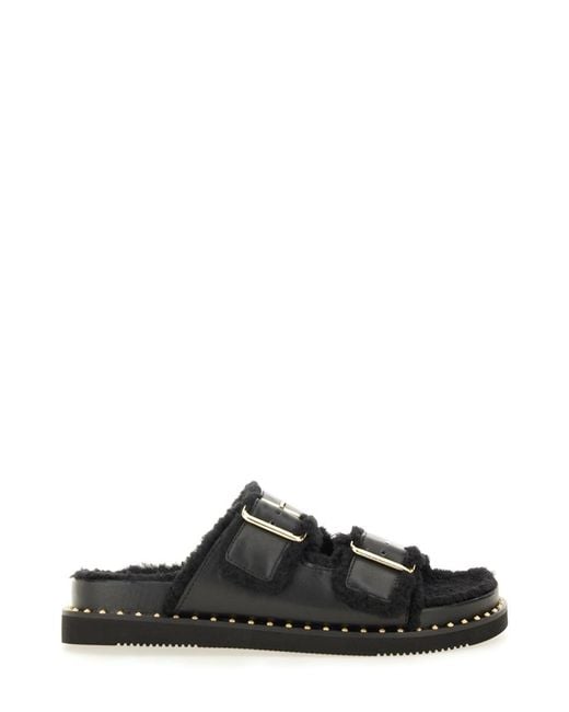Ash Black Sandal Utah Bis Calf Leather