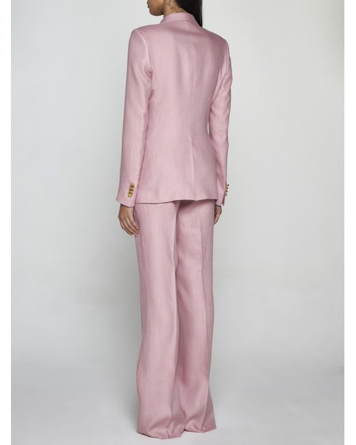 Tagliatore Pink Parigi Double-Breasted Linen Suit