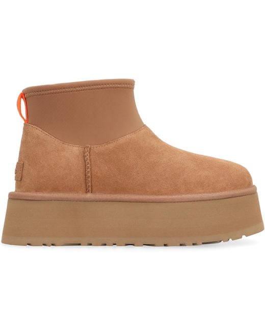 Ugg Brown Classic Mini Dipper Boots Leather