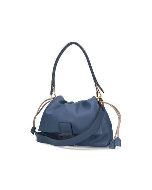 Fendi Blue Medium Bora Mamma Baguette